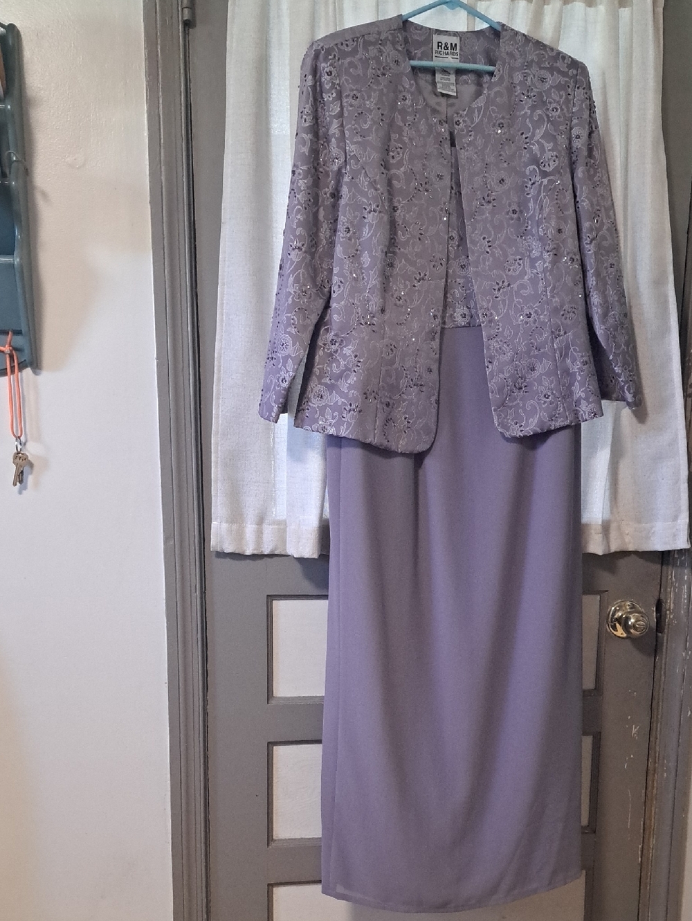 Mothwr Of The Bride/Groom R&M Richards Lavender Embroidered Maxi Two Piece Set